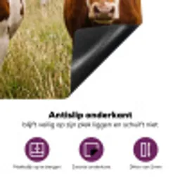 Koeien - Portret - Weide - Boerderij - Nieuwsgierig Inductie beschermer vinyl 3mm klein -zzzzzzz-cc-onderkant