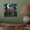 Uil - Mozaïek - Maan - Nacht aluminium wit klein -sfeer2