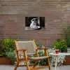 Hond - Bulldog - Pasta - Bril - Stoer - Dieren Tuinposter op houten frame 2 cm dik klein -sfeer3