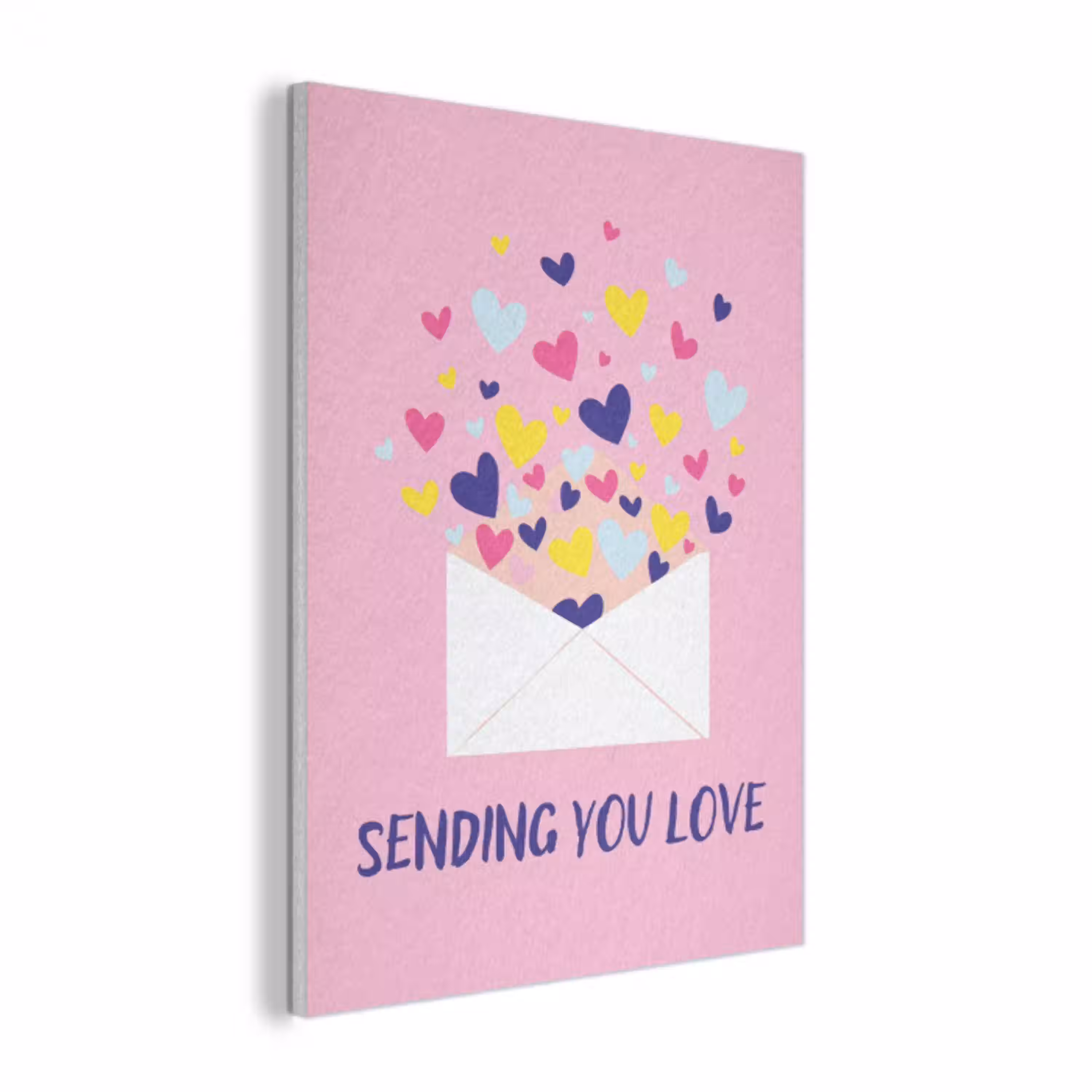 Envelop - Love - Hartjes - Valentijn PET vilt klein -3d