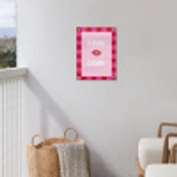 Kiss - Roze - Frans - Valentijn tuinposter los doek klein -sfeer8