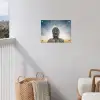 Boeddha hoofd - Buddha - Lucht - Spiritueel - Meditatie tuinposter los doek klein -sfeer8