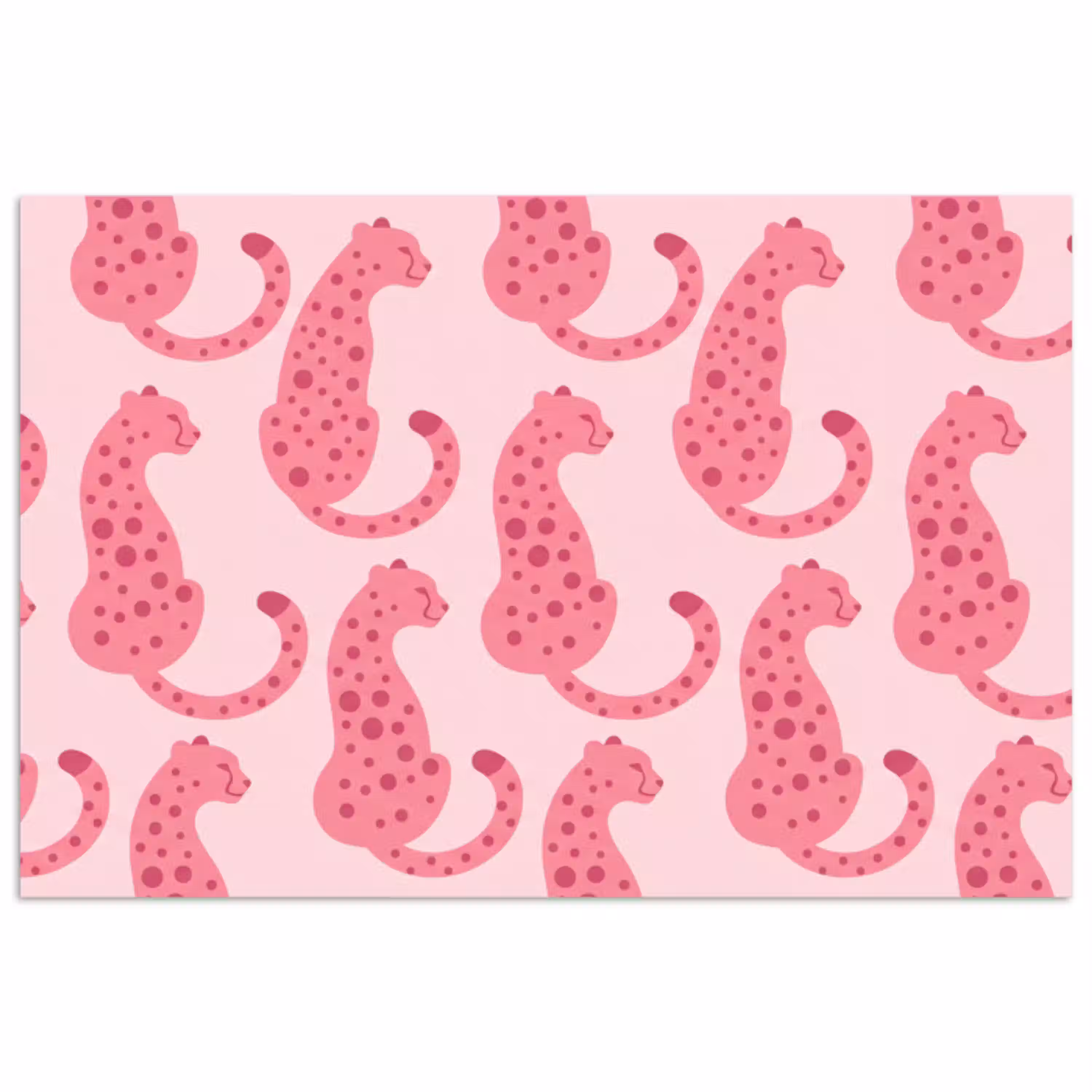 Kat - Gevlekt - Dieren - Patroon - Roze poster papier klein -3d