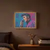 Zingende man - Glitterjas - Microfoon Light Box met batterij (Wandlamp) middel -sfeer4
