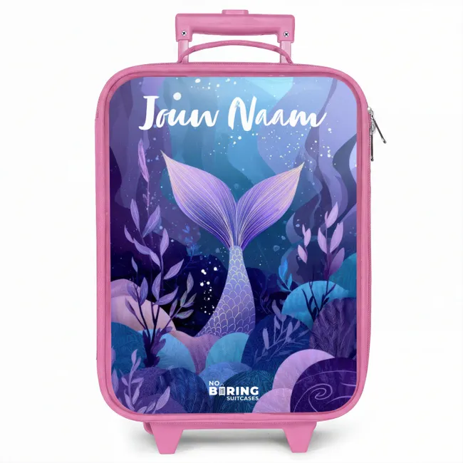 Kinderkoffer roze met naam - Zeemeermin - Onderwater - Paars - Blauw