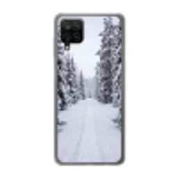 Bos - Winter - Sneeuw - Pad - Natuur Telefoonhoesje Samsung Galaxy A12 klein -3d
