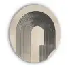 Boog -  Strepen - Minimalistisch - Zwart Akoestische PET Vilt - Rond klein -3d