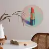 Lippenstift - Rood - Penseelstreken Akoestische PET Vilt - Rond klein -sfeer3