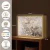 Amandelbloesem - Kunst - Van Gogh - Beige - Abstract Light Box met batterij (Wandlamp) middel -USP_websiteoverzichtNL