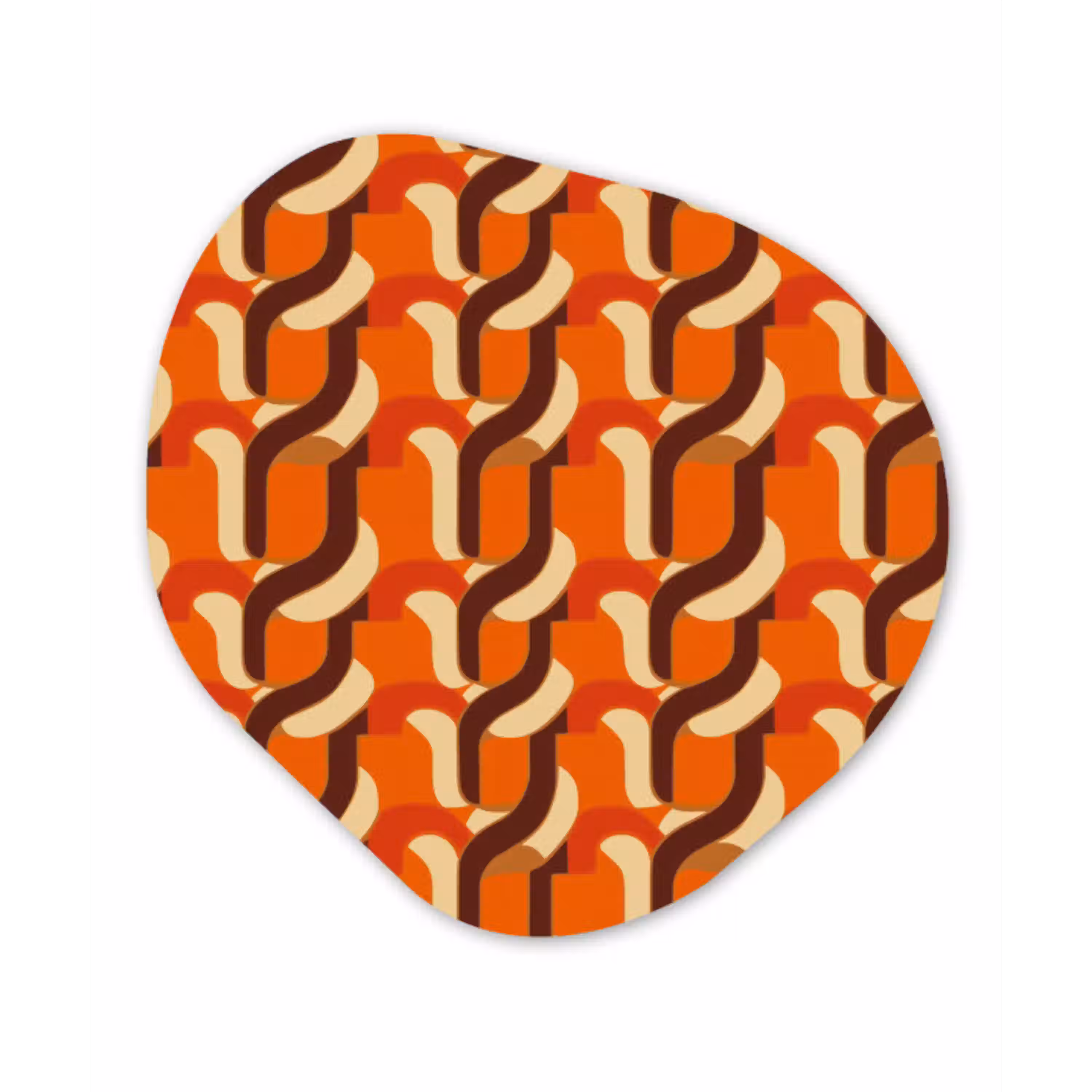 Retro - Modern - Kleurrijk Wandcirkel Organisch Forex 3mm klein 629 -3d