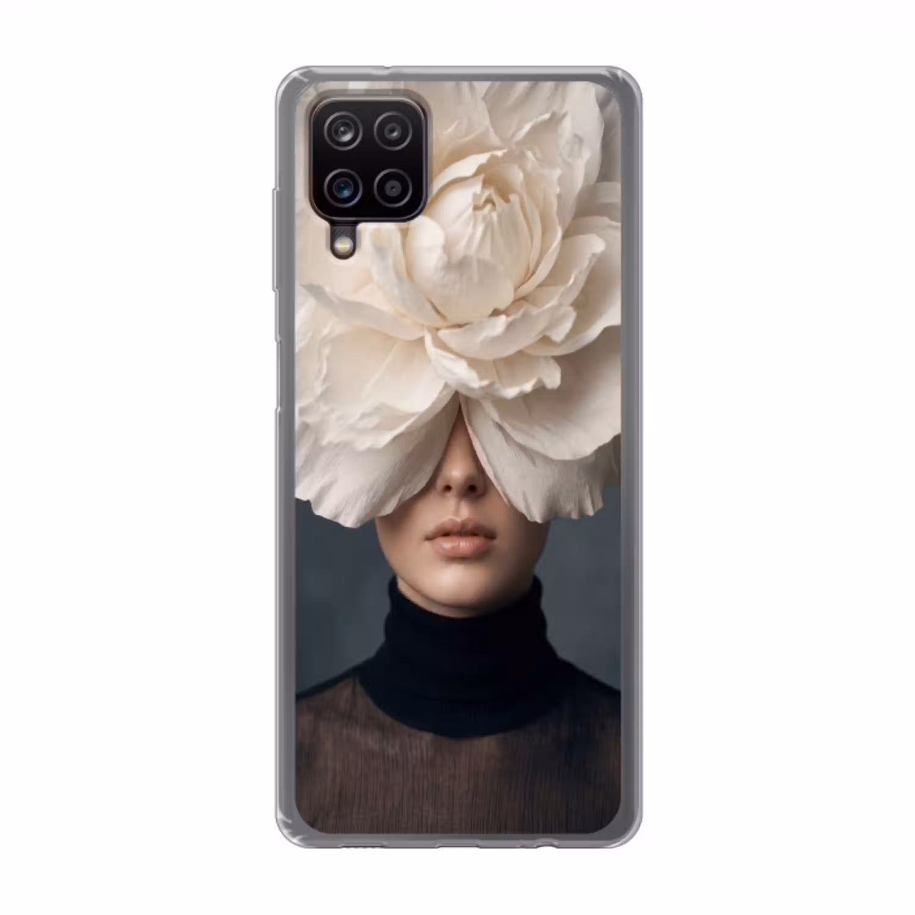 Portret - Mysterieus - Wit Telefoonhoesje Samsung Galaxy A12 klein -3d