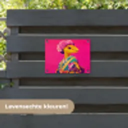 Hagedis - Bloemen - Roze - Kimono tuinposter los doek klein -sfeer3