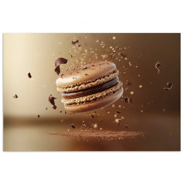 Chocolade - Macarons - Eten - Snoep poster papier klein -3d