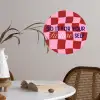 Furture - Geblokt - Rood Wandcirkel behangsticker klein -sfeer3