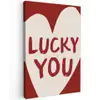 Lucky - Hart - Rood Tuinposter op houten frame 2 cm dik klein -3d