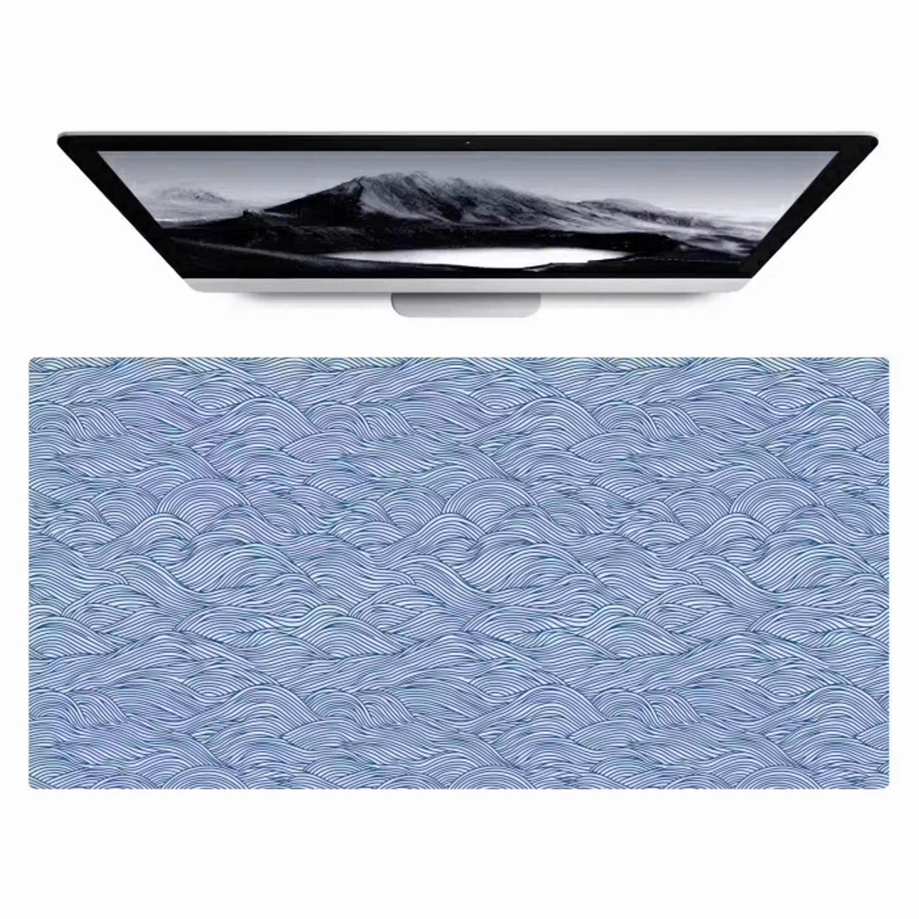 Golven - Ritmisch - Blauw Muismat XXL klein 681 -zzz3d