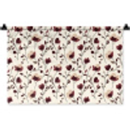 Bloemen - Botanisch - Bordeaux Wandkleed katoen klein 269 -zz3d