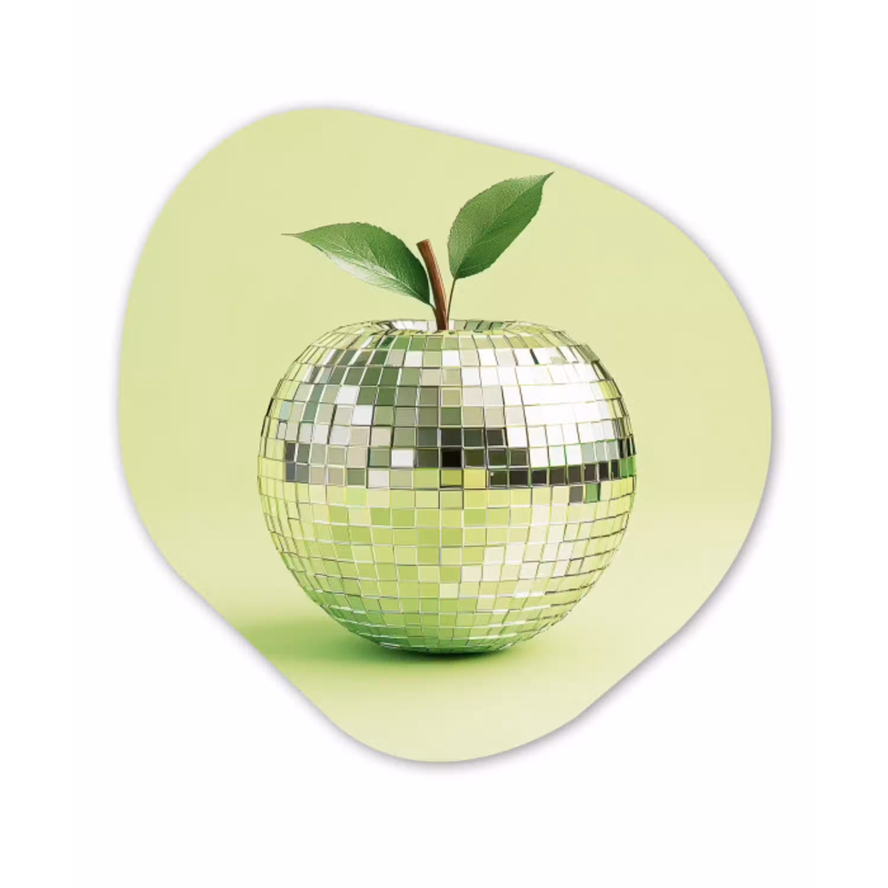 Groen - Disco - Decoratie - Appel Wandcirkel Organisch Plexiglas middel -3d
