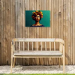 Vrouw - Hoodtooi - Tropisch - Fruit - Druiven Tuinposter op houten frame 2 cm dik klein -sfeer4