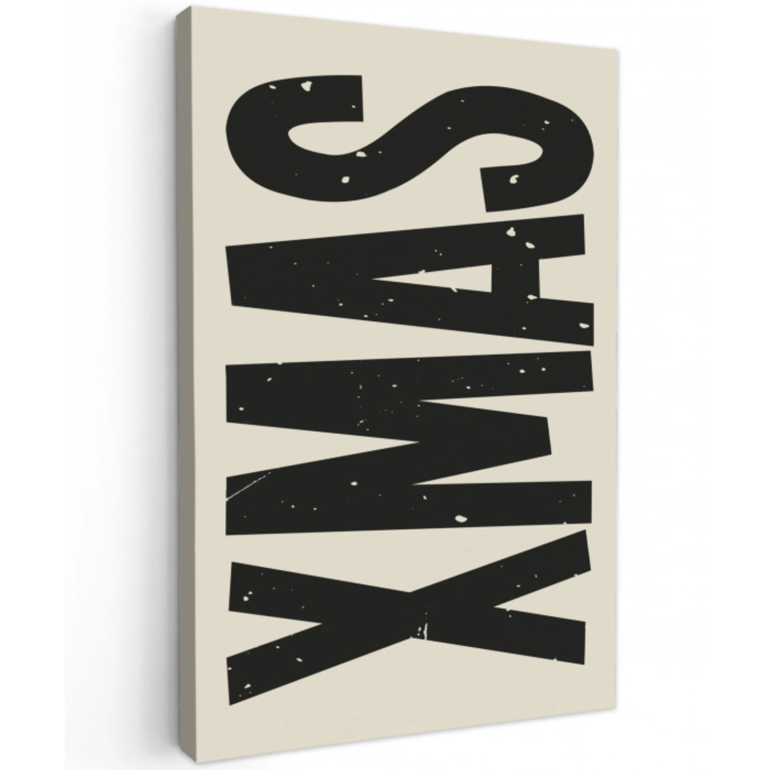 Kerst - Christmas - Japandi - Beige Tuinposter op houten frame 2 cm dik klein -3d