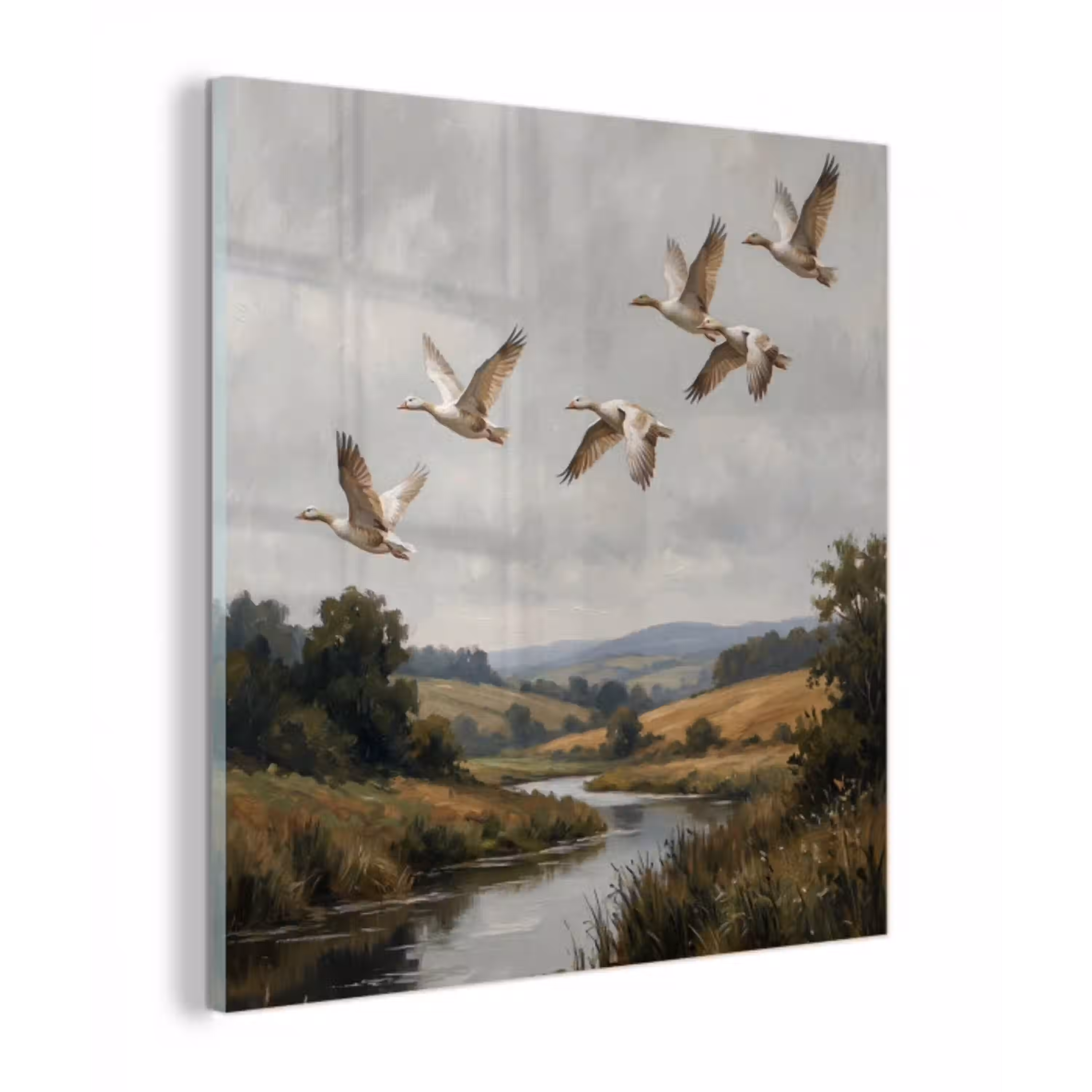 Eenden - Rivier - Landschap - Vlucht - Nostalgisch plexiglas 5mm klein -z3d