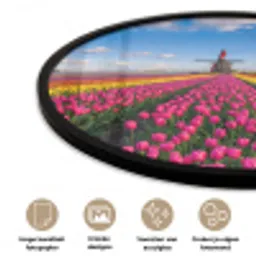 Tulpen - Holland - Molen - Kleurrijk Fotolijst rond zonder passe partout klein -closeup_NL