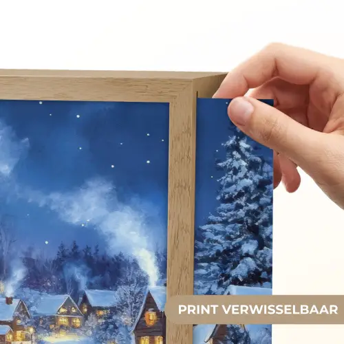 Winteravond - Kerstdorp - Donker Light Box met batterij (Wandlamp) middel -USP_websiteprintNL