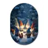 Winter - Gnooms - Eekhoorns - Meerkleurig Wandcirkel Ovaal Forex klein -3d