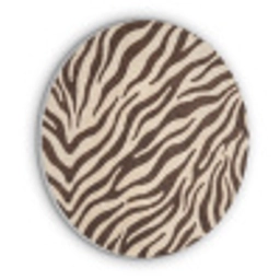 Zebra - Strepen - Bruin Akoestische PET Vilt - Rond klein -3d
