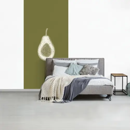 Avocado - Minimalistisch - Illustratie - Groen fotobehang vinyl groot -slaapkamer