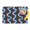 Kronkelende lijnen - Blauw - Bruin - Minimalistisch Placemat vinyl groot 368 -zzzproduct_Kitchenyeah-website