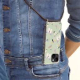 Vlinders - Insecten - Groen - Kleurrijk Crossbody Case iPhone 14 middel -sfeer2
