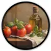 Tomaten - Olijfolie - Stilleven Fotolijst rond zonder passe partout klein -3d
