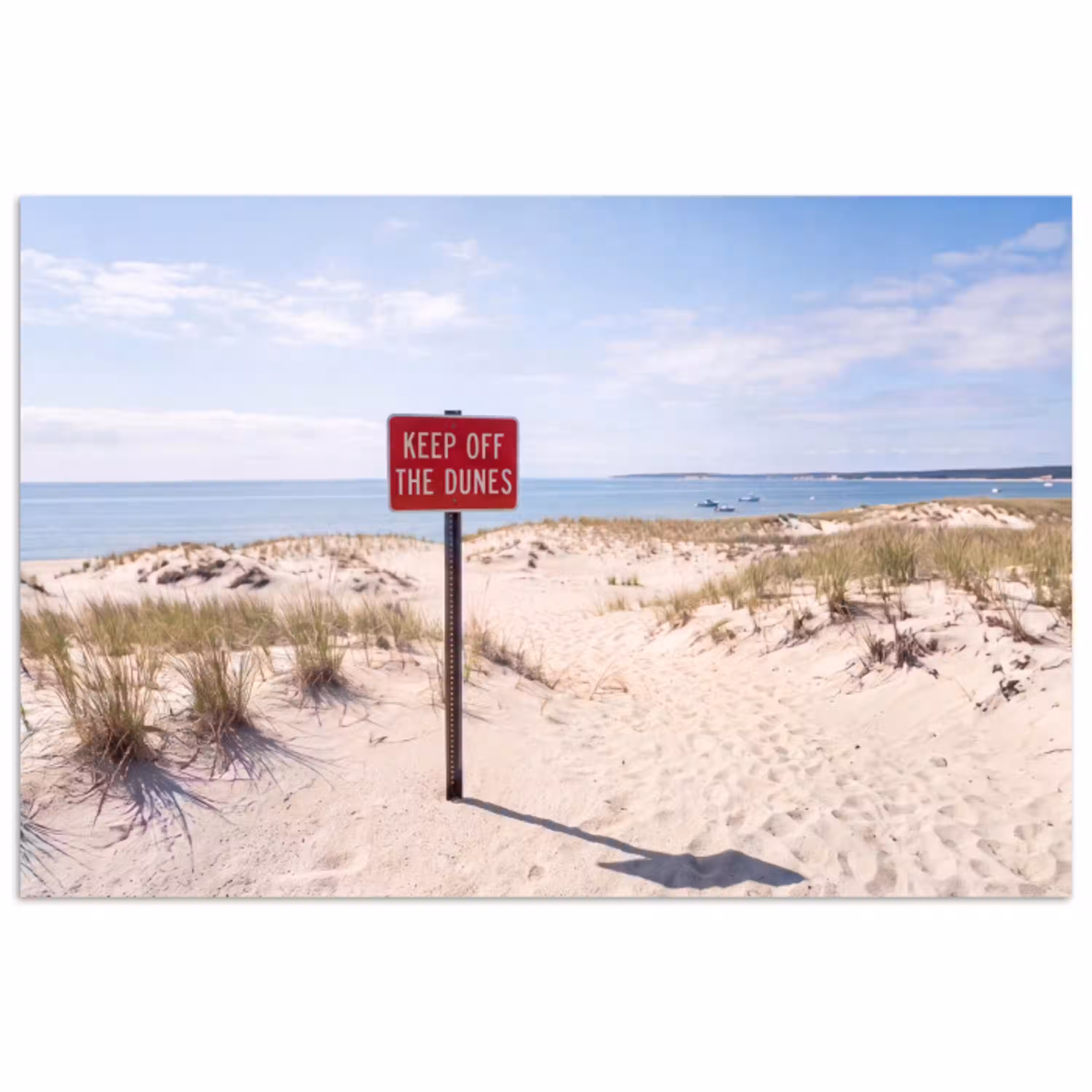 Duin - Bord - Kust - Landschap - Rood poster papier klein -3d