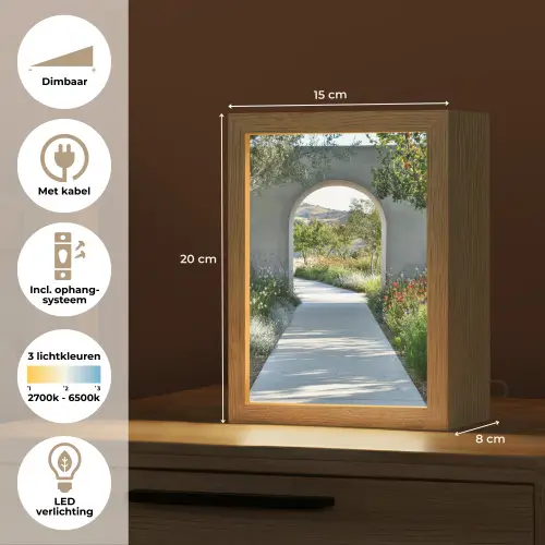 Doorkijk - Pad - Beton - Landschap Light Box met kabel (Tafellamp) klein -USP_NL