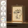 Overlappende profielen - Lichtbruin - Zwart Light Box met kabel (Tafellamp) klein -USP_NL