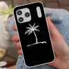 Palmboom - Wit - Zwart - Tropisch Telefoonhoesje iPhone 17 Pro Max klein -sfeer2