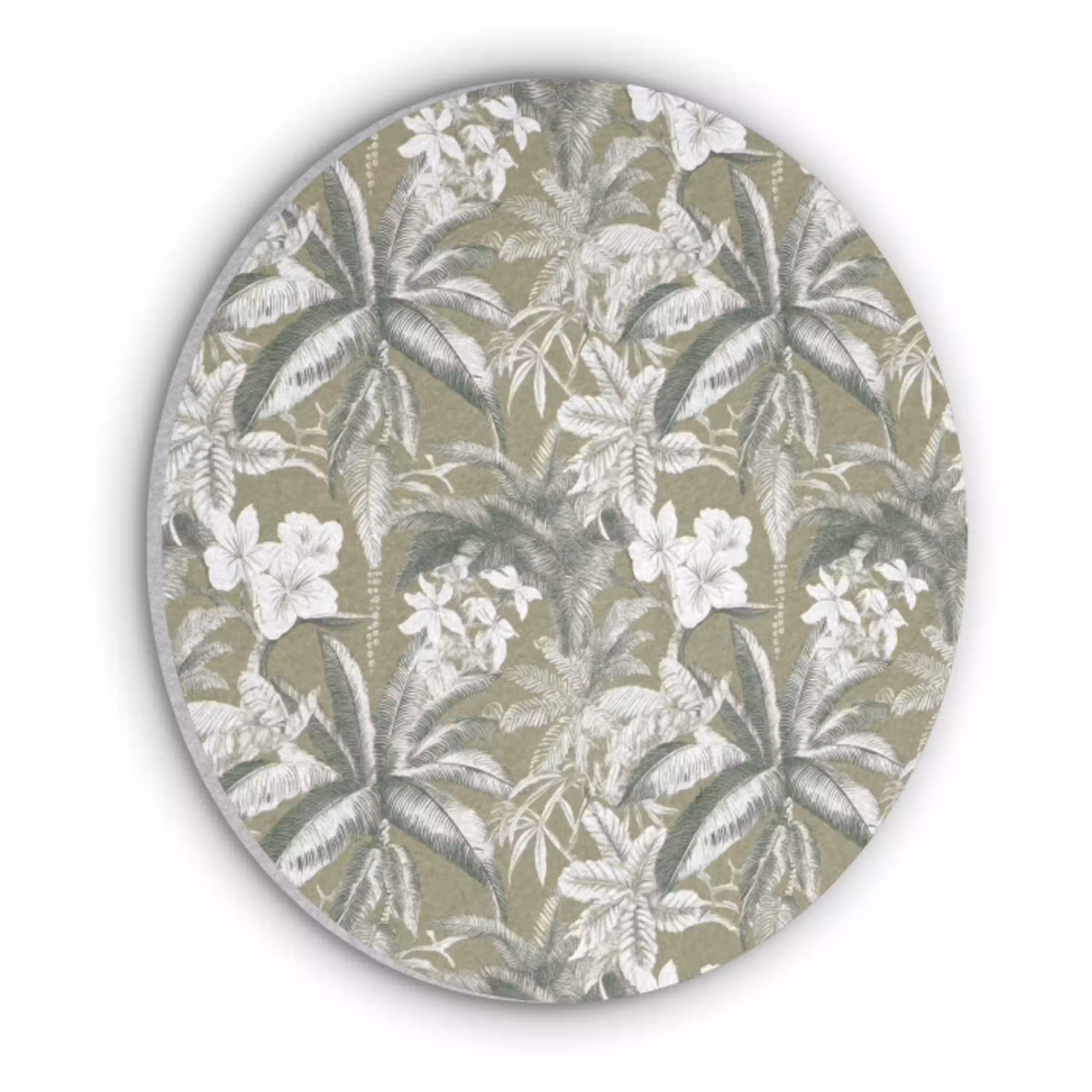 Botanisch - Bloemen - Groen Akoestische PET Vilt - Rond klein 838 -3d