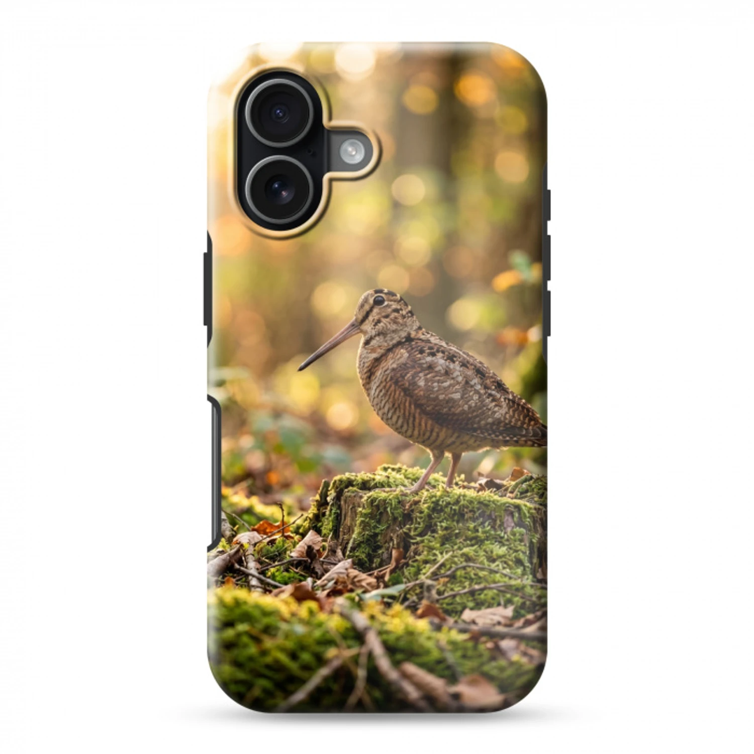 Houtsnip - Bos - Bladeren - Herfst - Gecamoufleerd Toughcase MagSafe Apple iPhone 17 klein -3d