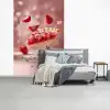 Aardbei - Taart- Eten - Roze fotobehang vinyl groot -slaapkamer