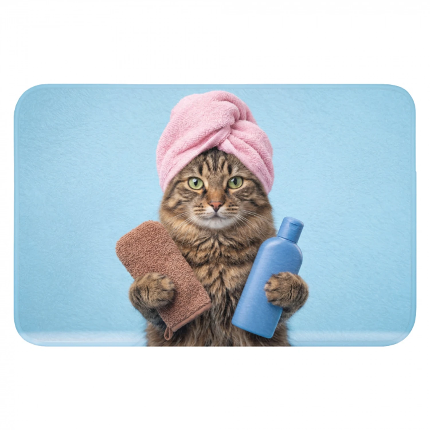 Kat - Handdoek - Washand - Zeep Badmat klein -3d