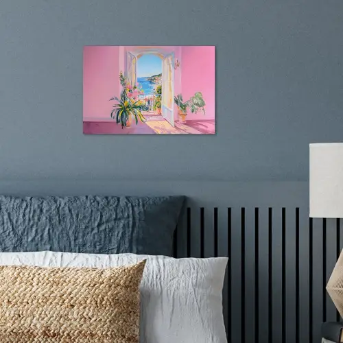Roze - Buiten - Verf poster papier klein -sfeer2