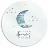 Kinderen - Make your dreams come true - Spreuken - Jongens - Blauw - Waterverf Wandcirkel kunststof plaat 5mm dik klein -3d