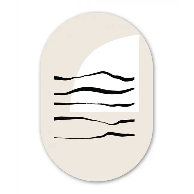 Abstract - Lijn - Pastel Wandcirkel Ovaal Forex klein -3d