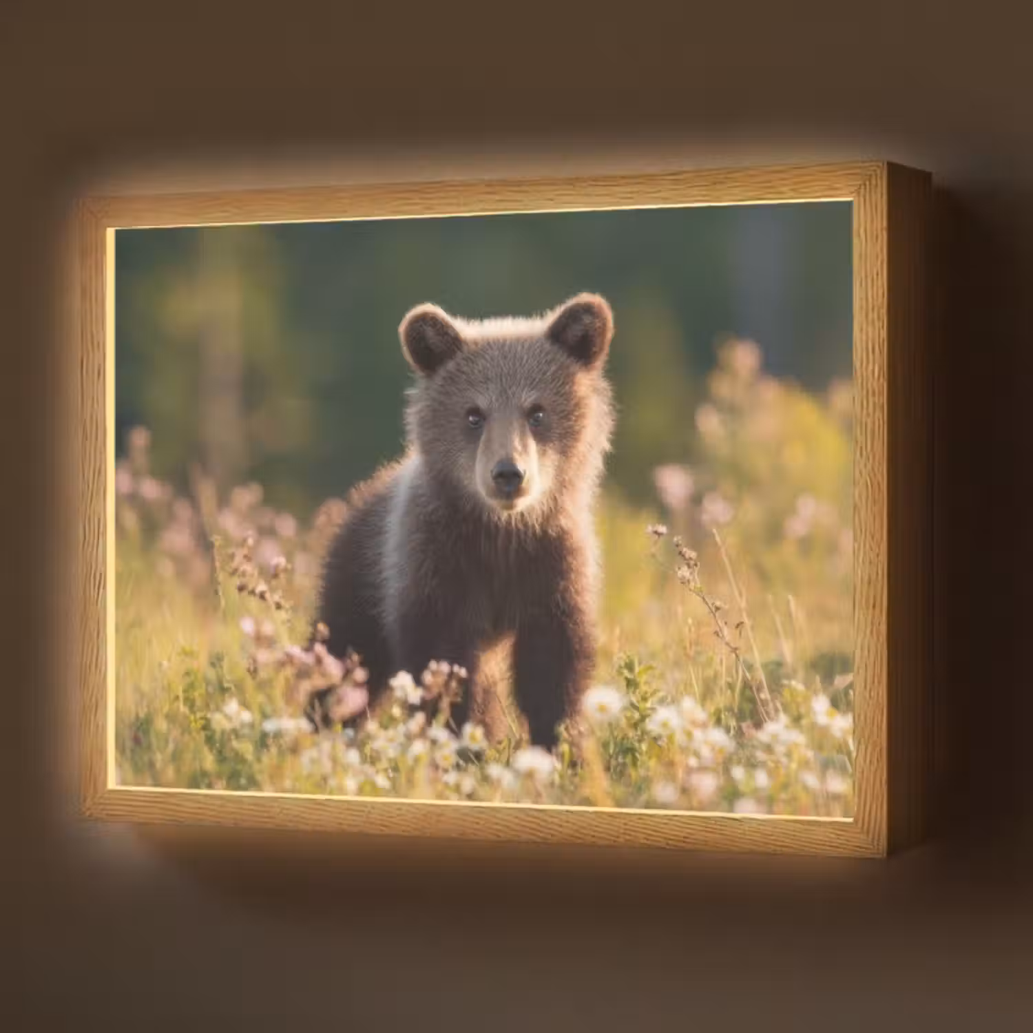 Lightbox - Wandlamp - Beer - Bloemenveld - Gras