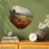 Klaprozen - Rood - Heuvels - Landschap Wandcirkel Organisch Forex 3mm klein -sfeer2