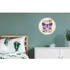 Bloemen - Bladeren - Vlinder - Kleurrijk Wandcirkel aluminium klein -slaapkamer