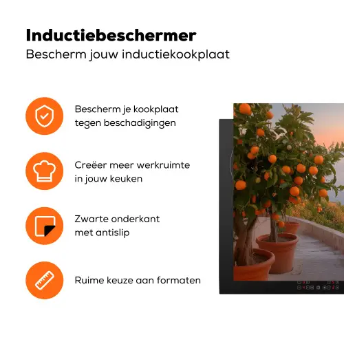 Middelandse zee - Sinaasappel - Heuvels - Zee Inductie beschermer vinyl 3mm klein -zzzzzzz-td-ups