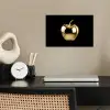 Appel - Goud - Chrome - Zwart poster papier klein -sfeer1