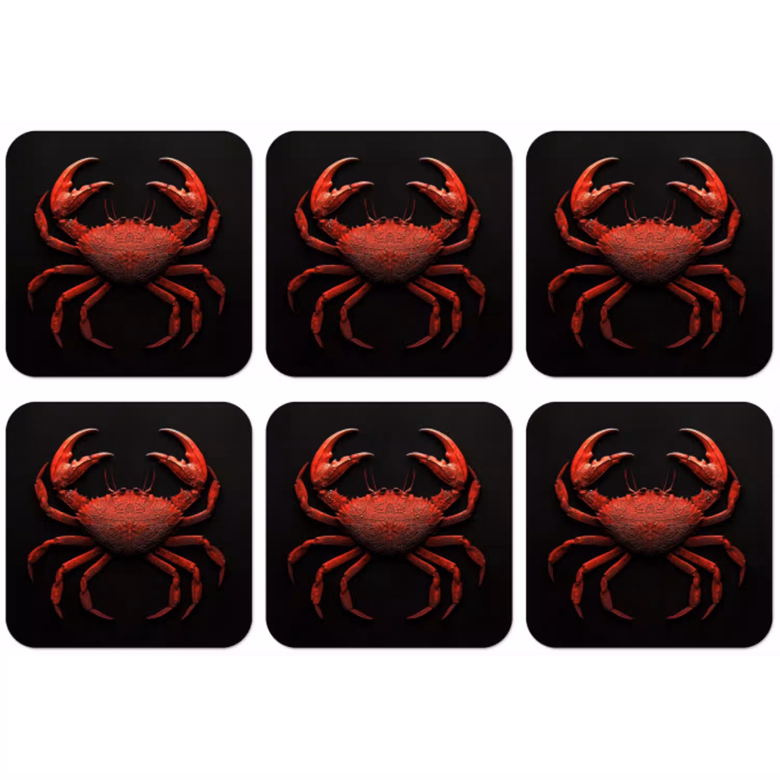 Krab - Rood - Vissen - Schaaldieren onderzetter kurk middel -zkaufland3dotto